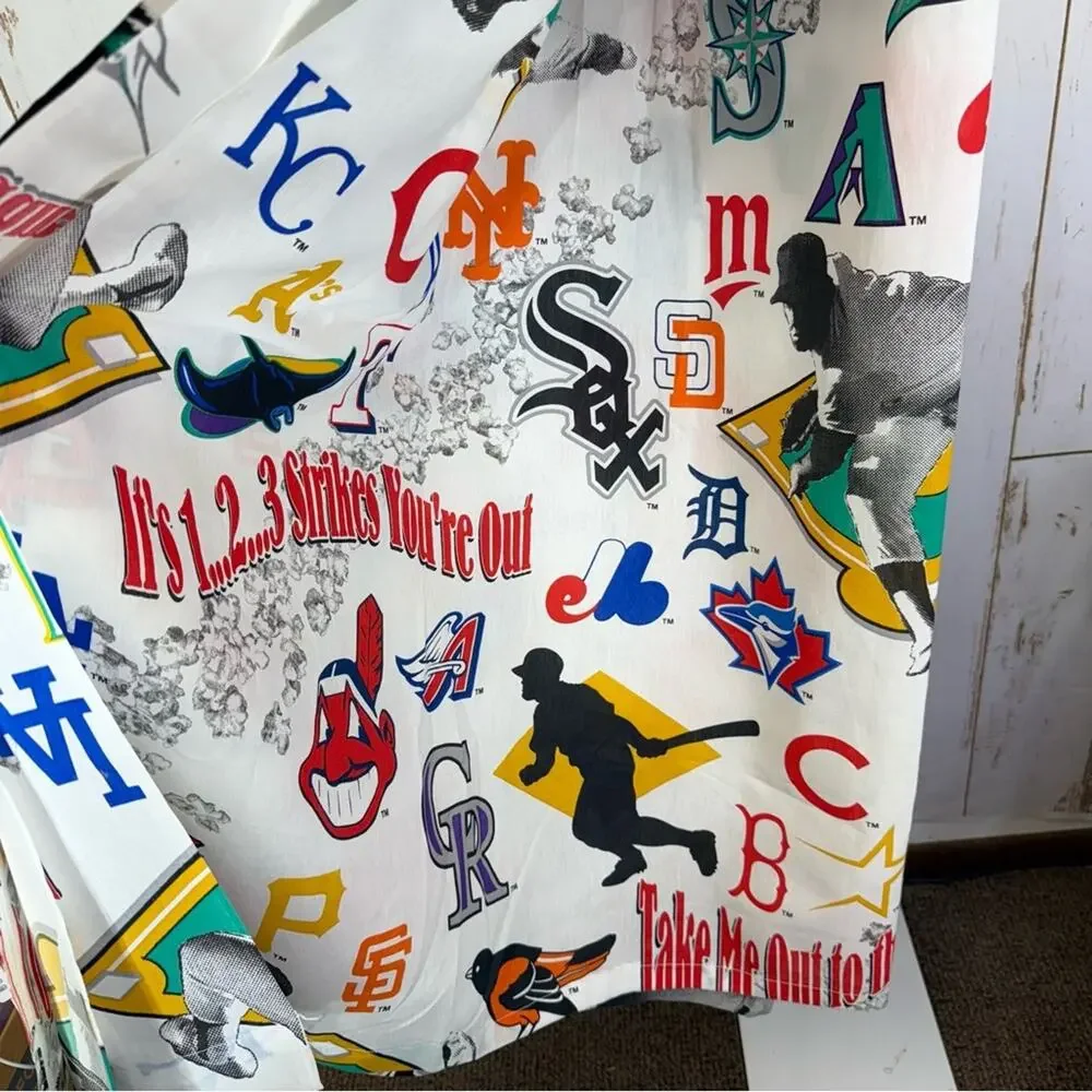The Bibb Company, 1996 Baseball Themed Twin Flat Sheet. Pristine condition!